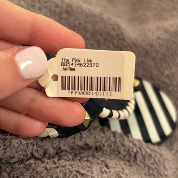 Navy and White Jack Rogers Rubber Sandals Size 10 - Picture 2 of 2